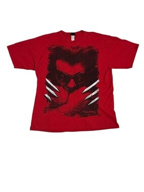 Vintage Wolverine Shirt Mens XL Red Marvel Mad Engine Mega Print Weapon X